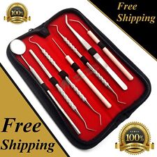 German Dental Scaler Pick Stainless Steel Tools With Inspection Mirror Set 7 Pcs