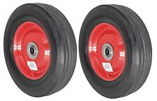 2pc 8 Replacement Solid Rubber Tire Steel Wheel For Dolly Hand Truck Cart