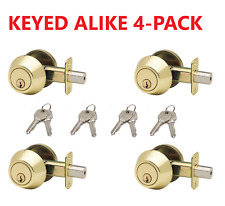 4 Pack Keyed Alike Deadbolts Adjustable 2-38 Or 2-34polished Brass Finish