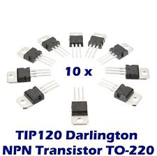 10 Pcs Tip120 Darlington Transistor To-220 Npn Bjt St For Arduino