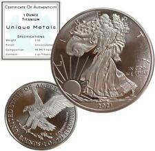 1 Troy Ounce .999 Fine Pure Titanium Walking Liberty Eagle Rounds - Coins Wcoa
