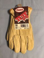 Boss Tuff Grip Thermal Leather Work Gloves Size Large