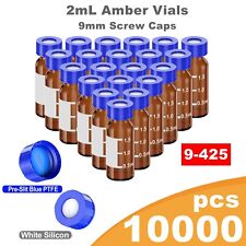 10000pcs 2ml Autosampler Vialscaps Amber Glass Bottle Pre-slit Screw Top Hplc