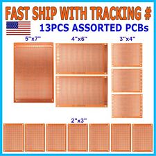 13pc Pcb Kit Prototyping Single Sided Circuit Board Breadboard Stripboards