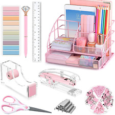 Pink Desk Organizers And Accessories Pink Office Supplies With Mesh Desk Organi