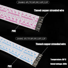 67891012 Pin Pvc Flat Ribbon Cable Wire 24awg26awg Redwhitebluewhite