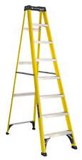 8 Fiberglass Step Ladder 12 Reach 250 Lbs Load Capacity W-3118-08