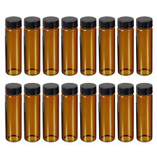 40ml Glass Vials With Screw Caps 16pcs Liquid Sample Vial Storage Amber
