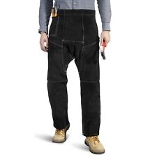 Leather Welding Pants - Heat Flame Resistant Split Leather Safety Leg Prote...