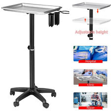 Mobile Rolling Mayo Stand Trolley Medical Instrument W Removable Tray Base
