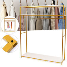 Garment Rack Store Clothes Hanger Clothing Display Stand W Bottom Storage Shelf