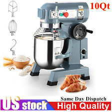 10qt Commercial Dough Food Mixer Blender 450w 3 Speeds W Timer Safety Guard