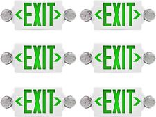 Green Led Exit Sign Emergency Light Adjustable Lamps Exit Combo Ul Listed 6 Pack