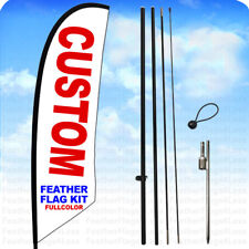 8 Ft Tall Custom Windless Swooper Flag Kit Feather Banner Sign Set