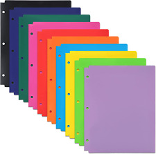 10 Pack Binder Folders 2 Pocket File Folders 3 Hole Punch Poly Folders 10 Brigh