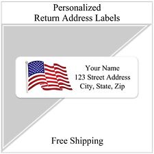 400 Personalized Return Address Labels Stickers 12 X 1 34 Waving American Flag