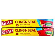 Glad Cling N Seal Plastic Food Wrap 45 Sq. Ft. Pack Of 2