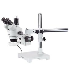 Amscope 3.5x-180x Boom Stand Trinocular Zoom Stereo Microscope 54 Led Light