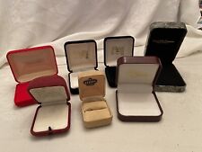 Vintage Lot Of 7 Assorted Jewelry Boxes Velvet Faux Leather Black Red Maroon