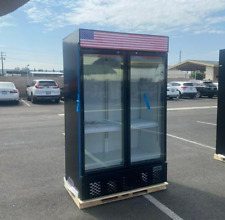 New 48 Commercial Two Door Glass Display Merchandiser Refrigerator Nsf Etl