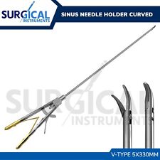 Sinus Needle Holder 20 V Type 5 X 330mm Curved Laparoscopic Endoscope Forceps