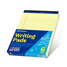 Legal Pad 8.5 X 11 Note Pad Wide Ruled Writing Pad Canary Paper 6-pack 50 Sh