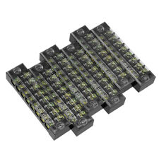 6 X Dual Rows 8 Positions 600v 15a Cable Barrier Block Terminal Strip Tb-1508l