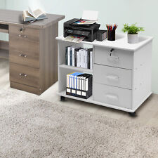 3-drawers Rolling File Cabinets Large Mobile Filing Cabinet Printer Stand Shelf