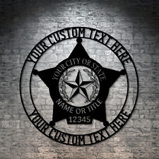 Personalized Police Five Point Star Badge Name Metal Sign. Detective Wall Decor