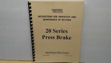 Verson 20 Series Press Brake Instruction Maintenance Manual
