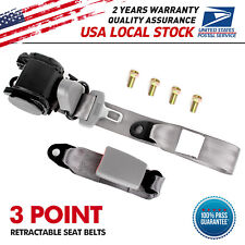 1set For Safety 3 Point Retractable Car Seat Lap Belt Adjustable Kit Universal