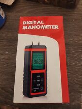 Digital Manometer W Lcd Display Dual Port Air Pressure Meter Gauge Gas Tester