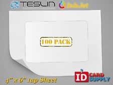 Teslin Synthetic Paper - 4 X 6 Perforated 1-up Inkjet Sheet Pack Of 100