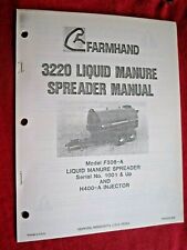 Farmhand 3220 Liquid Manure Spreader Operators Maintenance Parts Manual
