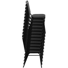 Back Stacking Banquet Chair In Black Vinyl - Black Frame