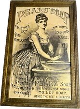 Antique 12x18 Wood Carved Ornate Frame W Vtg Pears Soap Ad Print Fits 10x16