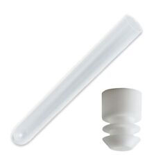10 Pack 16 X 100 Mm Clear Plastic Test Tubes With White Caps 4 Inch