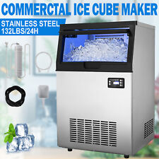 Commercial Ice Maker Machine 132lb24h With 33lbs Storage Capacity Under Counter