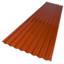 26 In. X 6 Ft. Red Brick Polycarbonate Roof Panel Corrugated Strength Fiberglass