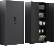 Metal Storage Cabinet Garage Cabinet 69.7 H Office Cabinet With Locking Doors