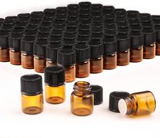 100pcs 1ml Mini Sample Empty Bottle Amber Glass Vials With Orifice Reducer Cap