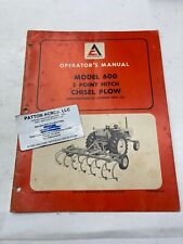 Operator Manual For Allis-chalmers Model 600 3 Point Hitch Chisel Plow
