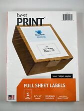 Best Print Full Sheet Labels 8.5 X 11 Label Size 100 Sheets 1 Label Per Sheet