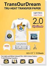 Transourdream Upgraded Iron On Heat Transfer Paper For T Shirts 8.5x11 15...
