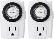 Bn-link 2pack Indoor 24hour Mechanical Outlet Timer In Wall Timer Switch 3 Prong