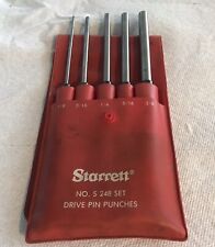 Starrett Drive Pin Punch Set No S248 5pc 18 316 14 516 38.