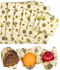 Organic Beeswax Food Wraps - Reusable Beeswax Paper Wrap Bees Leaves 7 Wraps