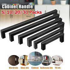 10 Packs Stainless Steel Matte Black Square Modern Cabinet Handles Drawer Pulls