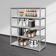 5-tier Kitchen Shelves Shelf Rack Stainless Steel Shelving Organizer Silver