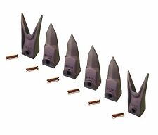 6 - Bobcat Style Excavator Skid Rock Bucket Teeth Pins - 7107321 7107320